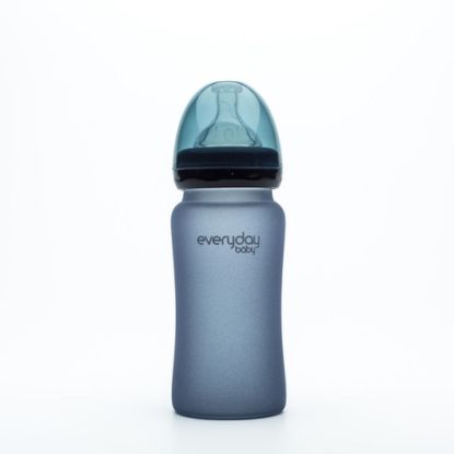 Bild von Baby-Glasflasche mit Wärmesensor, 240 ml, blueberry