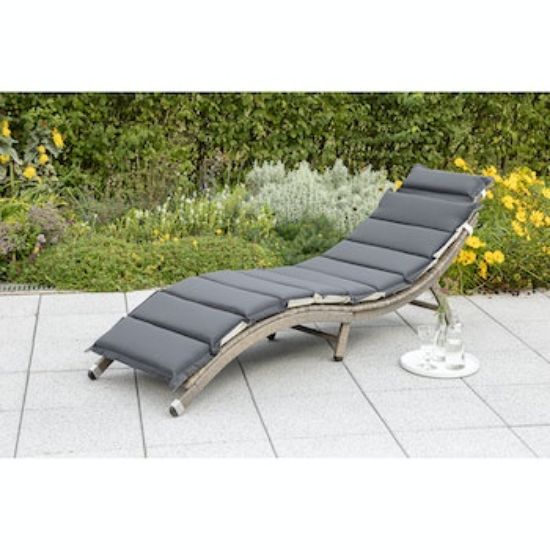 Bild von Gartenliege Waikiki inkl. Wende-Auflage grau/creme