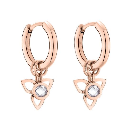 Bild von Paar Creolen Blüte "TJ-0018-E-15", IP Roségold