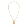 Bild von Halskette "LJ-1301-N-4"5 aus Edelstahl, IP Gold, orange