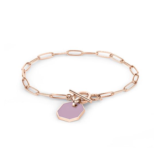Bild von Armband "LJ-1305-B-22" aus Edelstahl, IP Roségold, lavendel
