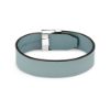 Bild von Lederarmband "LJ-1283-B-23" mit Edelstahlverschluss, silber/türkis