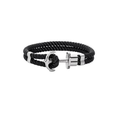 Bild von Ankerarmband "Phrep", 19.7cm, schwarz-silber