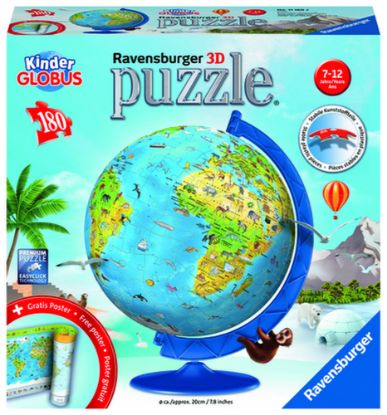 Bild von 3D-Puzzle: "Kinderglobus in deutscher Sprache", 180 Teile