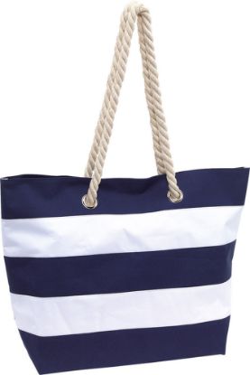Bild von Strandtasche "Sylt", blau-weiß