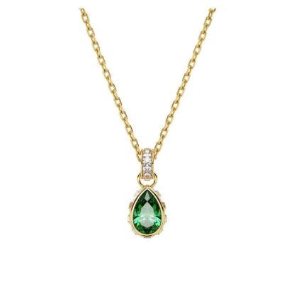 Bild von Kette mit Anhänger "Stilla", grün/gold