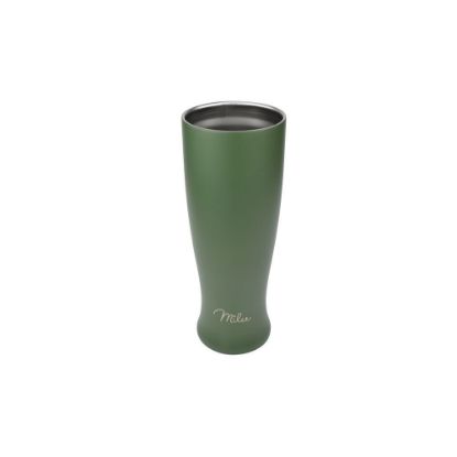 Bild von Edelstahl Weizenbierglas mit Trinkdeckel und Thermofunktion, 500 ml, grün