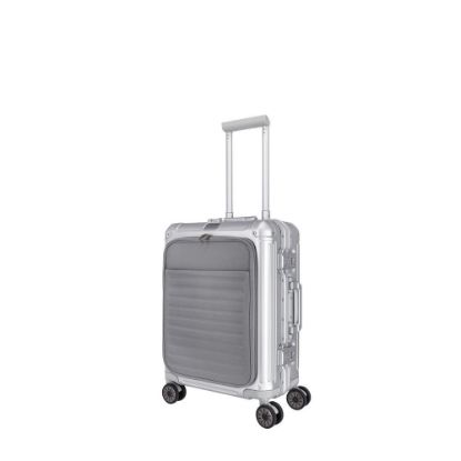 Bild von 4-Rollen-Bordtrolley "Next" mit Vortasche, 55cm, silber