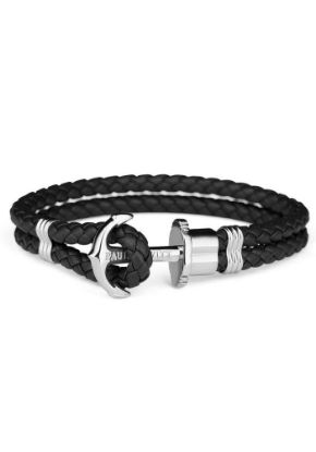 Bild von Ankerarmband "PHREP", schwarz-silber