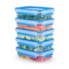 Bild von Frischhaltedosen-Set "Clip & Close", 5-tlg., transparent/blau