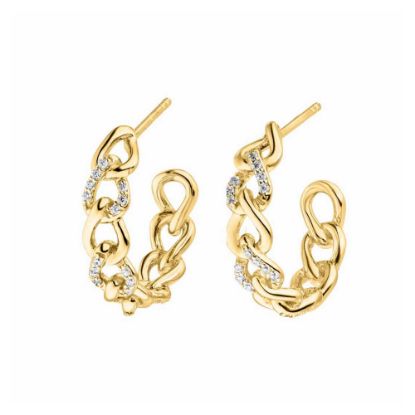 Bild von Creolen "VIVID CHAINS", 925 Sterlingsilber, gold