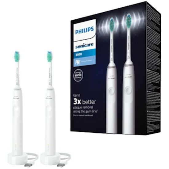 Bild von Schallzahnbürsten Sonicare 2x Series 3100 HX3675/13, weiss