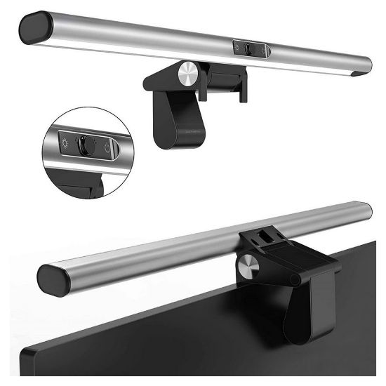 Bild von Monitorlampe mit FullHD Webcam "2in1 LightBar Pro", silber