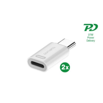 Bild von Adapter Lightning auf USB-C "PD 27W", 2er Set, weiß