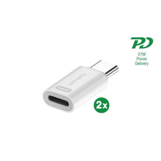 Bild von Adapter Lightning auf USB-C "PD 27W", 2er Set, weiß