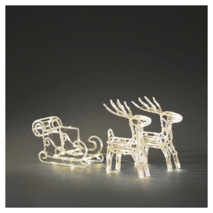 Bild von Acryl Rentiere Schlitten, "96 LED"