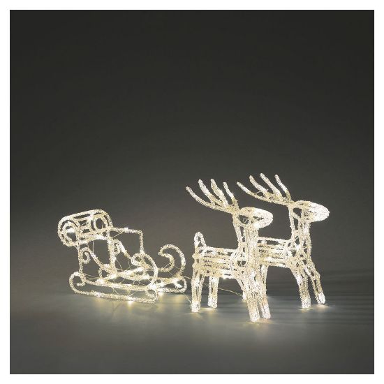 Bild von Acryl Rentiere Schlitten, "96 LED"