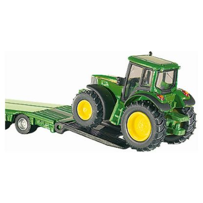 Bild von Tieflader mit "John Deere" Traktoren