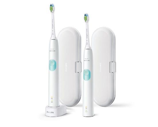 Bild von Elektrische Schallzahnbürste "Protective Clean 4500 HX6807/35", Doppelpack, weiß mint