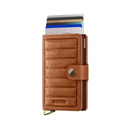 Bild von Miniwallet "Emboss Lines", cognac