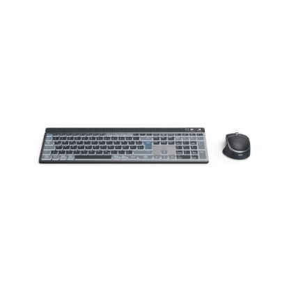 Bild von Kabellose LED-Multi-Device-Tastatur "QWERTZ" mit Maus "WKM-750", Schwarz