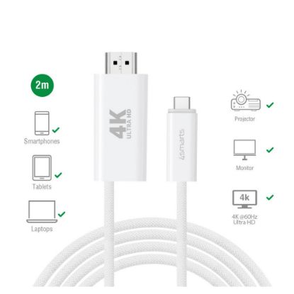 Bild von USB Typ-C auf HDMI Kabel, 2m, Weiß