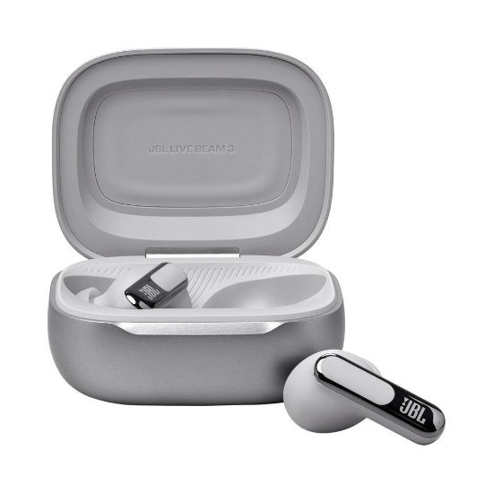 Bild von Noise Canceling Earbuds "LIVE Beam 3", Wireless Charging, Smart Case, Silber