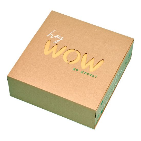 Bild von Geschenkbox zum Geburtstag-die perfekte Überraschung "Hey WOW go green"