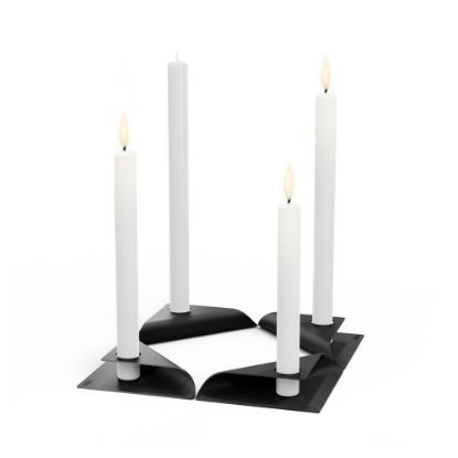 Bild von Kerzenhalter-Set "Square Candle", 4-tlg., schwarz