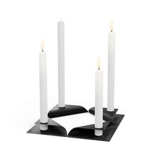 Bild von Kerzenhalter-Set "Square Candle", 4-tlg., schwarz