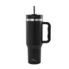 Bild von Edelstahl-Thermobecher mit Trinkhalm, 1200 ml, schwarz