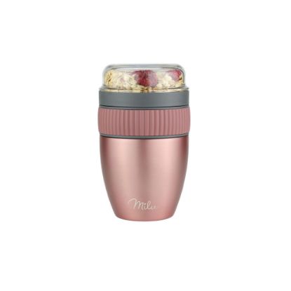 Bild von Edelstahl-Müslibecher-Set to go, 3-tlg., 400 ml, rosegold