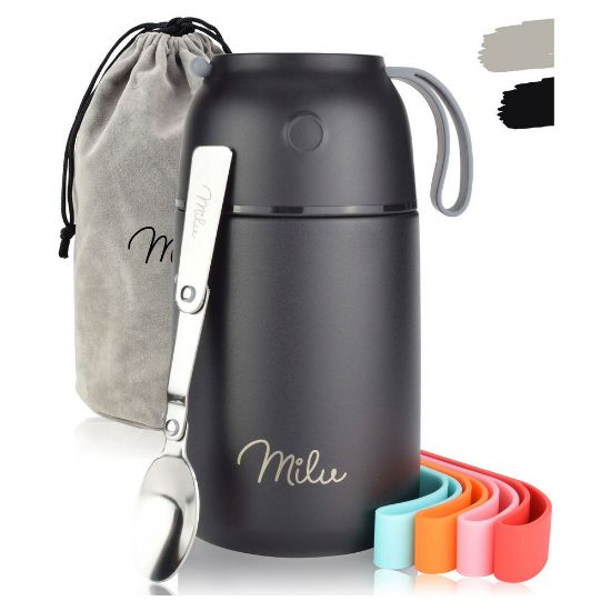 Bild von Isolier-Speisebehälter-Set, 9-tlg., schwarz, 650ml