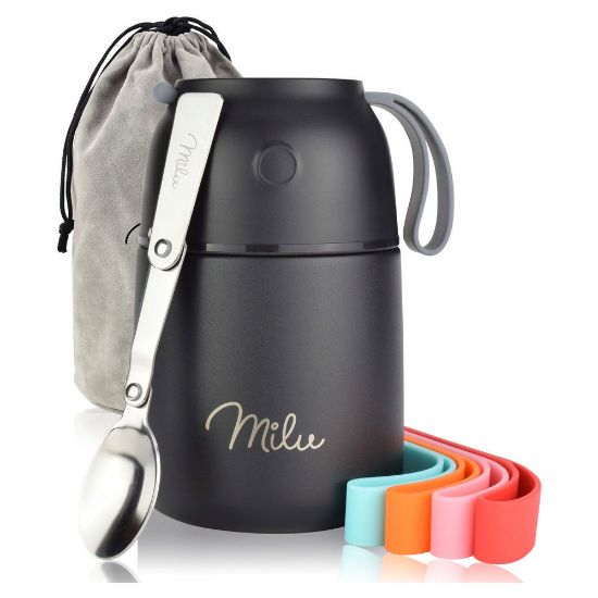 Bild von Isolier-Speisebehälter-Set, 9-tlg., schwarz, 450ml