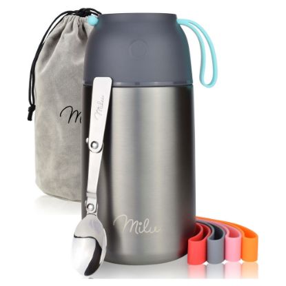 Bild von Isolier-Speisebehälter-Set, 9-tlg., grau, 800 ml