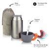 Bild von Isolier-Speisebehälter-Set, 9-tlg., grau, 800 ml
