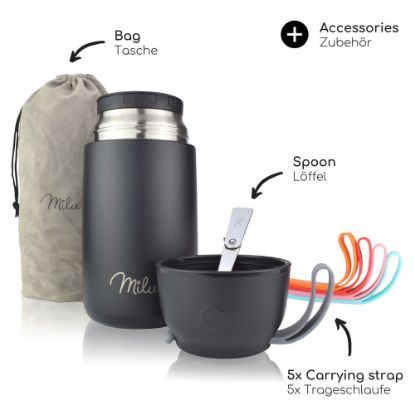 Bild von Isolier-Speisebehälter-Set, 9-tlg., schwarz, 800ml