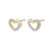Bild von Ohrstecker "Double Happiness", Silber/vergoldet