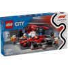 Bild von Bauspielzeug, F1 Boxenstopp mit Boxencrew und Ferrari Flitzer "City"