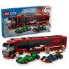 Bild von Bauspielzeug, F1 Transporter mit RB20 & AMR24 F1 Rennautos "City"