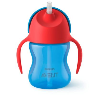 Bild von Strohhalmbecher "SCF796/01", 200 ml, blau/rot