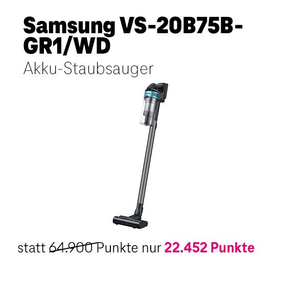 Bild von Samsung Jet 75E PetPRO mit 2-in-1 Ladestation, 550 W Motorleistung