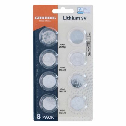 Bild von Knopfzellen-Set 3V, 8-tlg., versch. Größen