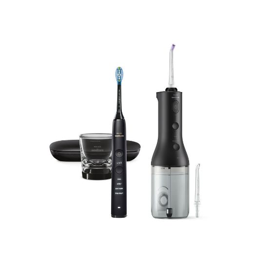 Bild von Munddusche "Power Flosser" + Schallzahnbürste "DiamondClean 9000 HX3886/43", schwarz