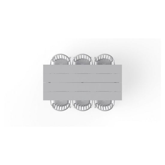 Bild von Tisch "Fred's Table" + 6 x Stuhl "Fred's Armchair", light grey
