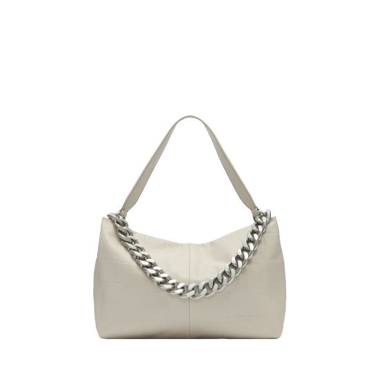 Bild von Schultertasche "Kroko Mira Hobo", M, creme