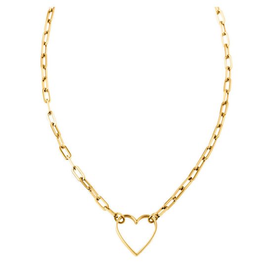 Bild von Edelstahlkette Herz "LJ-0350-N-45", gold