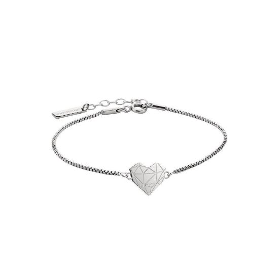 Bild von Armband mit Anhänger "Herz LJ-0328-B-17", silber