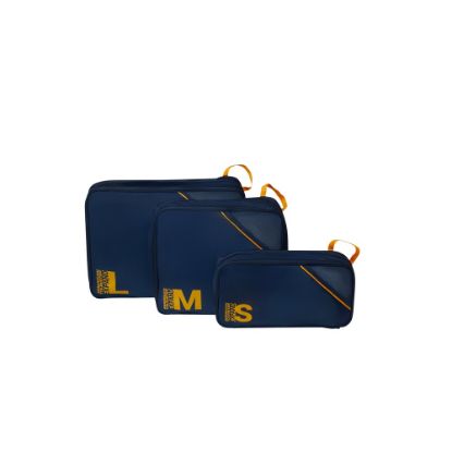 Bild von Packwürfel-Set, 3-tlg., Navy/Orange