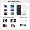 Bild von Ladegerät "GaN Flex Screen AI 100W 2 USB-C+1 USB-A Travel Edition", weiß